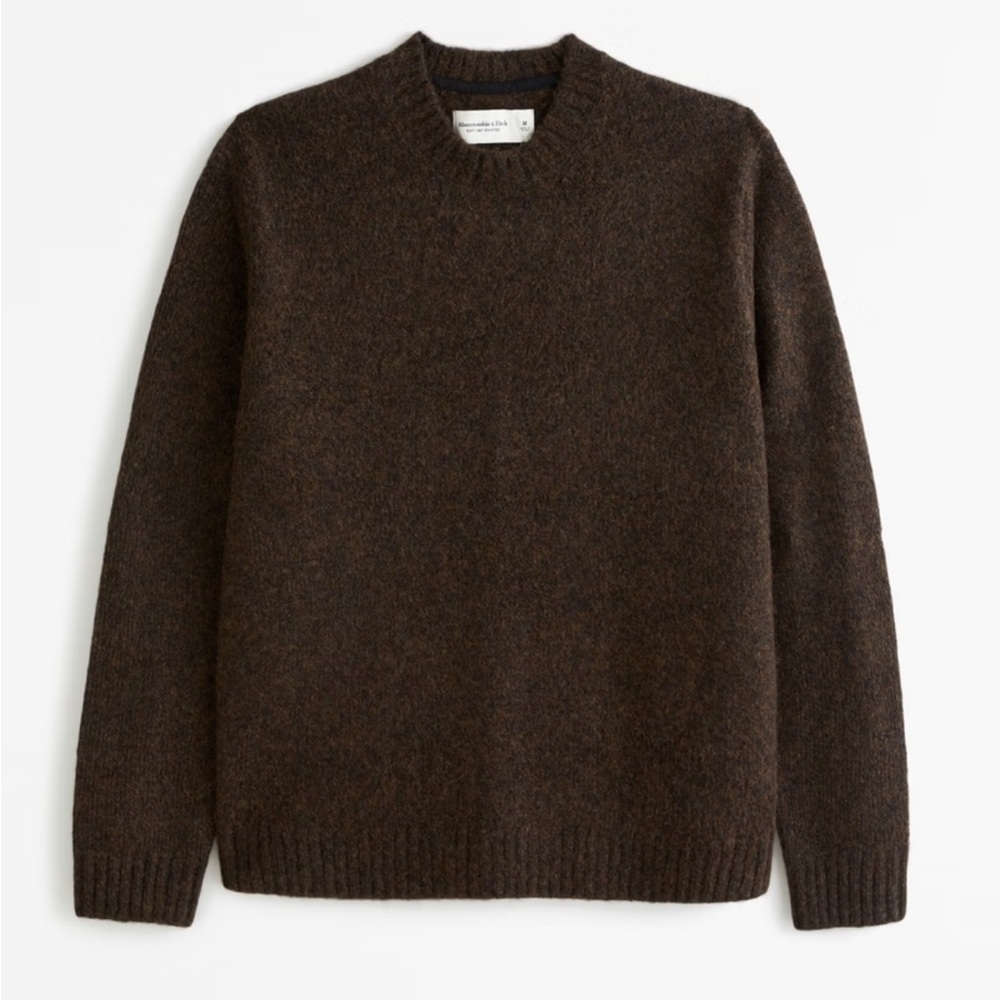 Abercrombie & Fitch Marled Crew Sweater, Men’s, M Tall, Dark Brown